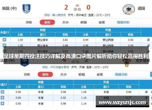 足球星期四投注技巧详解及高清口诀图片解析助你轻松赢得胜利