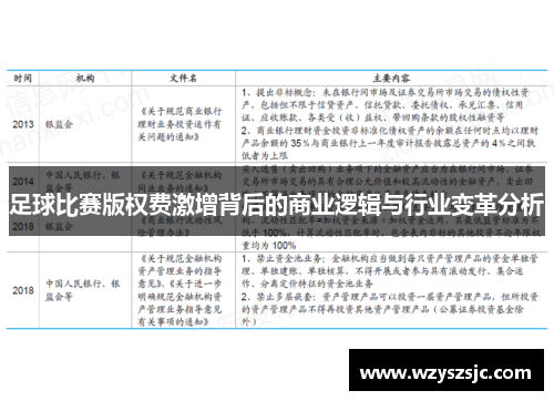 足球比赛版权费激增背后的商业逻辑与行业变革分析